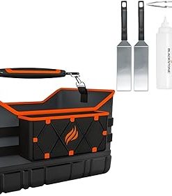 Griddle Tool Bundle - Cook and Carry Caddy + Deluxe Stainless Steel 6-Piece Spatula Griddle Set - Perfect for Outdoor BBQ, Camping, and Tailgating