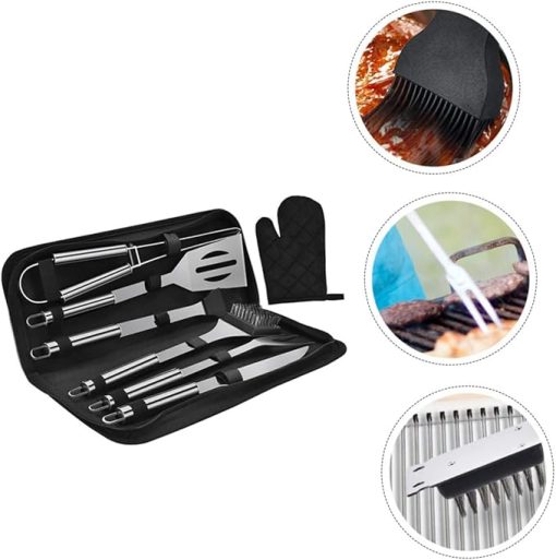 SUPVOX Stainless Steel BBQ Tool Food Clamp Complete Grill Tool Set for Outdoor Cooking - Image 2