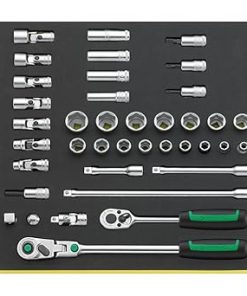 Stahlwille 96830602 39-Piece Hex Socket Set in Tool Control System Inlays, 3/8" Ratchet and Accessories, 7 to 22 mm, Made in Germany