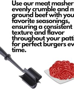 Ultimate Burger Grilling Kit: Cast Iron Press, Meat Chopper, Stainless Spatula, Wax Papers, Grill Cleaner & Digital Thermometer – BBQ Accessories for Perfect Patties & Outdoor Cooking 2