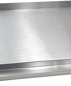 Direct Store Parts DS127 Stainless Steel BBQ Cooking Griddle, Universal Flat Top Griddle with 2 Handles for Most Gas Grills, W25"×D16"×H2.75", Heavy Duty Stainless Steel Griddle 1pc, Large size
