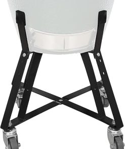 Rolling Cart Nest With Heavy Duty Locking Caster Wheels Powder Coated Steel Rolling Outdoor Cart For Large Big Green Egg Kamado Classic Joe Grill Stand Cooking Accessories Raise Egg Round Pit