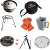 Outdoor Cooking Set - Dutch Oven and Tools Set - Charcoal Holder & Cast Iron Grill Accessories - Camping Grill Set - Outdoor Cooking Essentials - Camp Kitchen Equipment - (8 Piece Set)