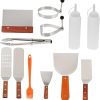 Griddle Accessories, 32 Pcs Flat Top Grill Accessories, Griddle Accessories Kit with Griddle Spatula, Scraper, Tongs and Egg Rings, Stainless Steel Griddle Tools Set for Outdoor BBQ and Camping 3