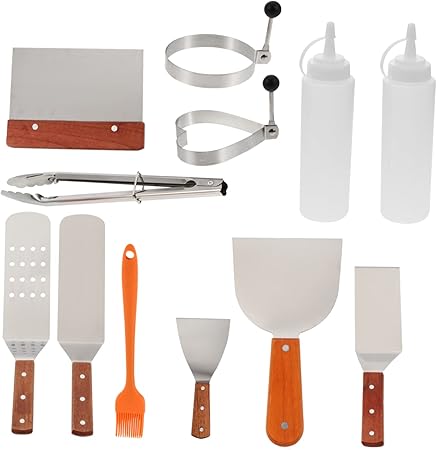 1 Set Outdoor Bbq Utensils Kit Heavy Duty Grill Tools with Spatula Tongs Fork and Basting Brush for Grilling Camping and Barbecues Complete Grill Accessories for Outdoor Cooking 1 Set Outdoor Bbq Utensils Kit Heavy Duty Grill Tools with Spatula Tongs Fork and Basting Brush for Grilling Camping and Barbecues Complete Grill Accessories for Outdoor Cooking