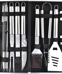 BBQ Grill Accessories Tool Set, 18 PCS Stainless Steel Barbecue Grill Utensils with Aluminum Box, Grilling Tools
