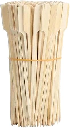BBQ 100 Pieces Skewers BBQ Utensil Portable Cookware Tools Paddle Picks for Sandwich Campfire Vegetable Kitchen Party Accessories(18cm)