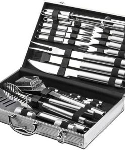 26pcs Extra Thick Stainless Steel Grill Tool Set for Men, Heavy Duty Grilling Accessories Kit for Backyard, BBQ Utensils Gift Set with Spatula,Tongs in Aluminum Case for Birthday
