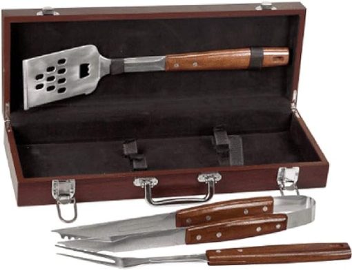 Executive Gift Shoppe | Roman Monogram Rosewood Barbecue Set - Image 2