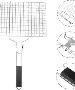 barbeque grill outdoor,1pc Grill Outdoor Outdoor Griddle Accessories Portable Charcoal Grill BBQ Fish Rack Shrimp Grilling Rack Outdoor Baking Tray Barbecue BBQ Net Stainless Steel Barbecue Grill Corn 2