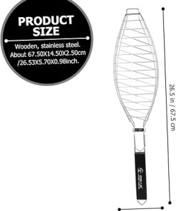 Toyvian Stainless Steel Grill Tool Set Fish Grilling Rack Bbq Grill Rack Bbq Tool Fish Shape Net Clip 2