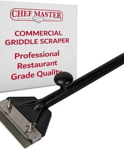 Chef Master Griddle & Flat Iron Grill Scraper, Commercial Blackstone Griddle Scraper, Flat Top Grill & Blackstone Accessories, Removes Grease, Food Debris for Diners, Restaurants & Food Trucks - 90254
