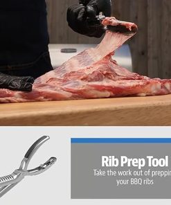 Rib Prep Pro, Rib Prep Tool Membrane Remover for BBQ Enthusiasts, 304 Stainless Steel Kitchen/Grill Gadget Kit, Dishwasher Safe(3Pcs) 2
