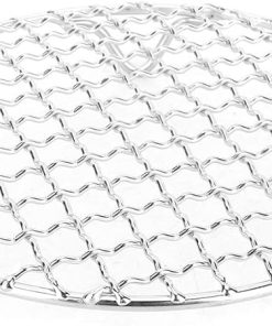 Round Stainless Steel Grill, Non Stick BBQ Rack Barbecue Mesh Fish Meat Grill Net, Outdoor Round BBQ Campfire Grill Grid for Dutch Oven, Camping Cookware