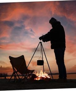 BESPORTBLE Camping Grill Propane Portable Camp Fire Tripod Bonfire Frame Camping Tripod Grill 2