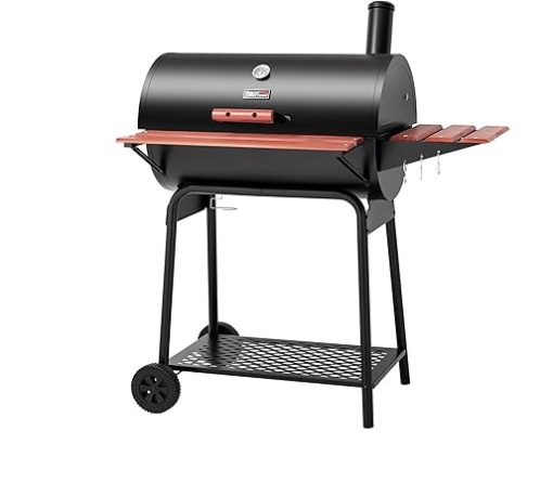 Royal Gourmet CC1830V 30 Barrel Charcoal Grill & Cuisinart CGS-W13 Wooden Handle Tool Set, Black, Deluxe Pizza Grilling Pack (13-Piece) - Image 2