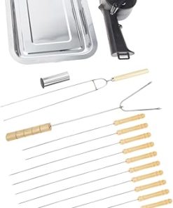 SUPVOX Professional Grill Fork Utensils Set 15pc Stainless Steel BBQ Tool Kit for Outdoor Cooking