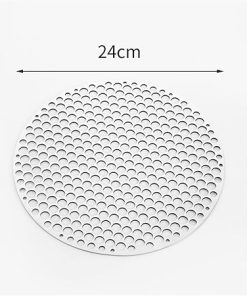 Stainless Steel Round BBQ Net Grill Mesh Roast Nets Bacon Grill Tool Iron Nets Camping Barbecue Accessories Non-Stick Grid Rack (Size : 24CM) 2