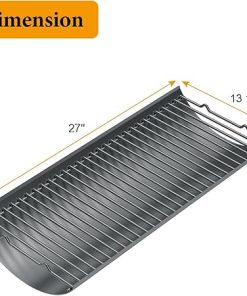 Aluminum Steel 27 Inch Ash Pan Replacement Parts for Chargriller Charcoal 1224, 1324, 2121, 2222, 2727, 2828, 2929,BBQ Accessories Ash Tray with 2PCS Fire Grate Hanger for Charbroil 17302056 Grill 2