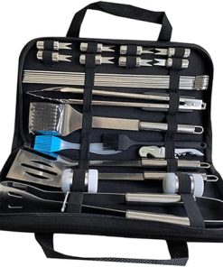 Totority Stainless Steel BBQ Tool Set 28pc Outdoor Barbecue Tools Clamp Fork Brush for Grilling Baking