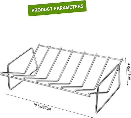 Dual-Side Rib Rack for Barbecue Outdoor Grill Tool Charcoal Grill Accessory 2 Dual-Side Rib Rack for Barbecue Outdoor Grill Tool Charcoal Grill Accessory - Image 2