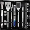 BESPORTBLE BBQ Accessories Kit 4-Piece Set Burger Press Spatula Basting Brush Oil Brush for Cooking Baking 3