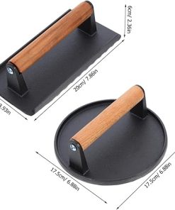 Efficient Meat Press for Grilling Cast Iron Press for Steak Sandwich Burger Multiuse Cooking Tool 2