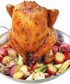 Barbecue Grilling Baking Pans Non-stick Chicken Roaster Rack with Bowl Turkey Baking Bbq Accessories Tools