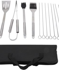 20pcs Grilling Accessories Stainless Steel BBQ Tool Set Outdoor Portable Grilling Tools Set for Family Outdoor Activities