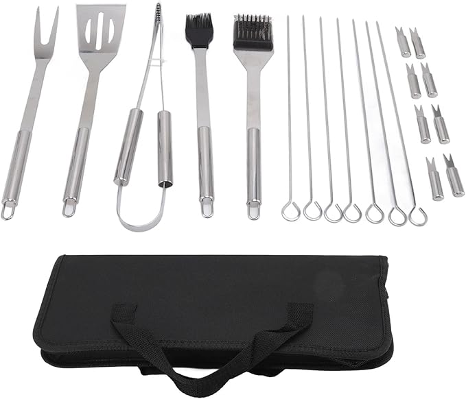 20pcs Grilling Accessories Stainless Steel BBQ Tool Set Outdoor Portable Grilling Tools Set for Family Outdoor Activities 20pcs Grilling Accessories Stainless Steel BBQ Tool Set Outdoor Portable Grilling Tools Set for Family Outdoor Activities
