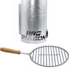 BBQ Dragon Ultimate Grill Accessories Set – XL Charcoal Chimney Starter Bundle with 9” Round Wooden Handle Grill Grate - Heavy Duty & Durable BBQ Tools