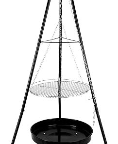 LDIW Cooking Tripod, Tripod Grilling Set, Stainless Steel Camp Tripod for Outdoor BBQ Barbecue Campfire Cooking Hanging Pot Camping Cookware Accessory