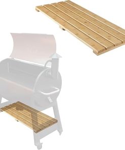 Pellet Grill Storage Shelf - Compatible with Traeger Pro 34 - Real Wood Bamboo Slat Shelf for Smoker Pellet Storage Grill Bin Accessories