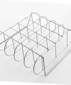 BESPORTBLE Bbq Tool Set Stainless Steel Grill Rack Roasting Pan Turkey Roasting Rack Metal Roaster Stand 2