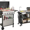 Gas BBQ Grill and Cart with Sink & Cabinet (L38" x W18" x H35"), Enamel Cooking Grids, Excellent for Outdoor garden, Yard