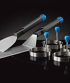 Napoleon BBQ Grill Accessory, Breakfast Tool Set with 4 Egg Rings, 70055 – Comes with Commercial Grade Spatula, Chopper Scraper, Four Egg Rings, Fold Able for Storage, Dishwasher Safe 2