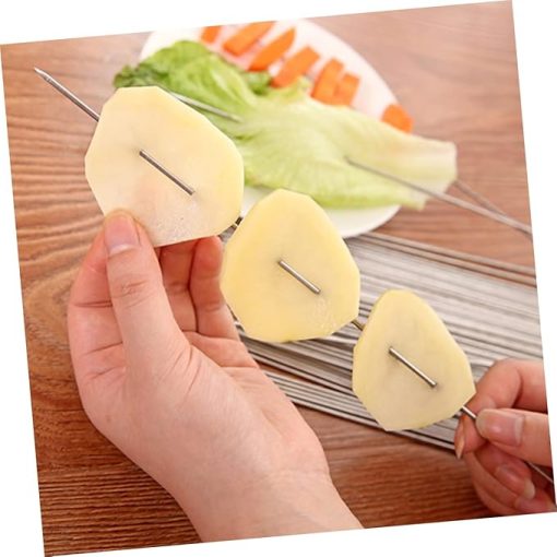 Sturdy Bbq Sticks 100pcs 38.5cm Stainless Steel Skewers for Grilling Outdoor Barbecue Tools - Image 2