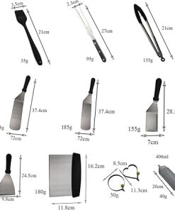 BBQ Grill Accessories Set 15 Pieces Set with Carry Bag Camping Grilling Accessories for Outdoor BBQ, Kitchen 2