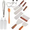 Happyyami Grill Stuff Set 12pcs BBQ Tools Kit Grill Utensils Barbecue Cookware Picnic Supplies