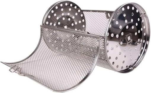 Air Fryer Accessory Oven Stainless Steel Roast Basket Air Fryer Grill Accessory Rotary Rotisserie Grill Basket BBQ Nonstick Grill Bakeware for Beans, Nuts, Peanut (Color : 14X18cm) ( Color : 12X23cm )
