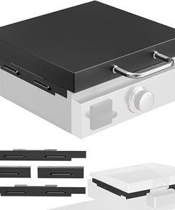 5010 Hard Cover Top Lid with Stainless Steel Handles and Wind Guard for Blackstone 17”Table Top Grill, Flat Top Griddle Accessories for Black Stone, Black