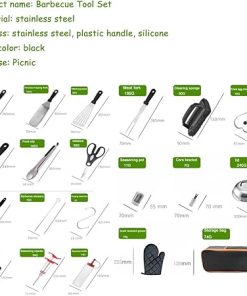 45Pcs Grill Accessories BBQ Tool Set – Heavy Stainless Steel Grill Utensils Set for Men Dad Women – with Storage Bag for Outdoor Camping Tailgating – for Perfect Barbecue Utensil Gift 2