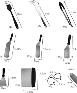 MaGiLL BBQ Grill Tools Set,15 PCS Stainless Steel Griddle Accessories Kit for Outdoor BBQ, Kitchen, Teppanyaki and Camping Grilling Accessories 2