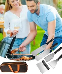 Grill Pan Accessory Kit Grill Tool with Heavy Duty Spatula 5 Piece Grill Grill Accessories Set for Chefs 2
