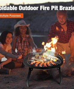 Portable Brazier BBQ Grill Folding Foot Stainless Steel Barbecue Grill Equipment Accessories Outdoor Roasting Meat Tools 2
