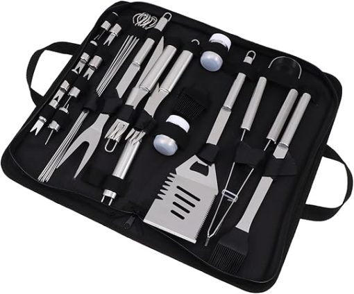 BBQ Tools Set Grilling Kit for Men 1 Set Outdoor Stainless Steel BBQ Utensils Kit