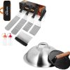 homenote Griddle Accessories Kit, 7-Pieces Exclusive Griddle Tools Long/Short Spatulas Set-12 Inch Heavy Duty Round Basting Cover Cheese Melting Dome with 7 inch Round Cast Iron Burger Bacon Press