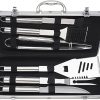 20PCS BBQ Grill Tools Set with Storage Bag, Stainless Steel Grill Accessories, Portable Grilling Utensil Kit for Travel, Picnics, RVs, Camping, BBQs 4