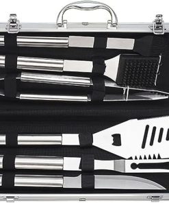 7pcs Stainless Steel Grill Tool Set for Men, Heavy Duty Grilling Accessories Kit for Backyard, BBQ Utensils Set with Carry Box