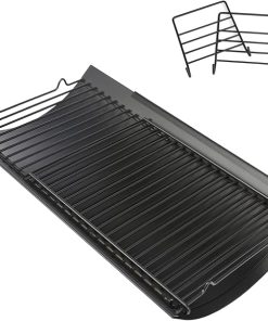 Hisencn 23"- 35" Adjustable Ash Pan/Drip Pan for Chargriller 5050 5072 5650 2121 2123 2222 2823 2828 3070 200157 Charcoal Grills, River Charcoal Grill, Charbroil 17302056, with 2 Pack Hangers